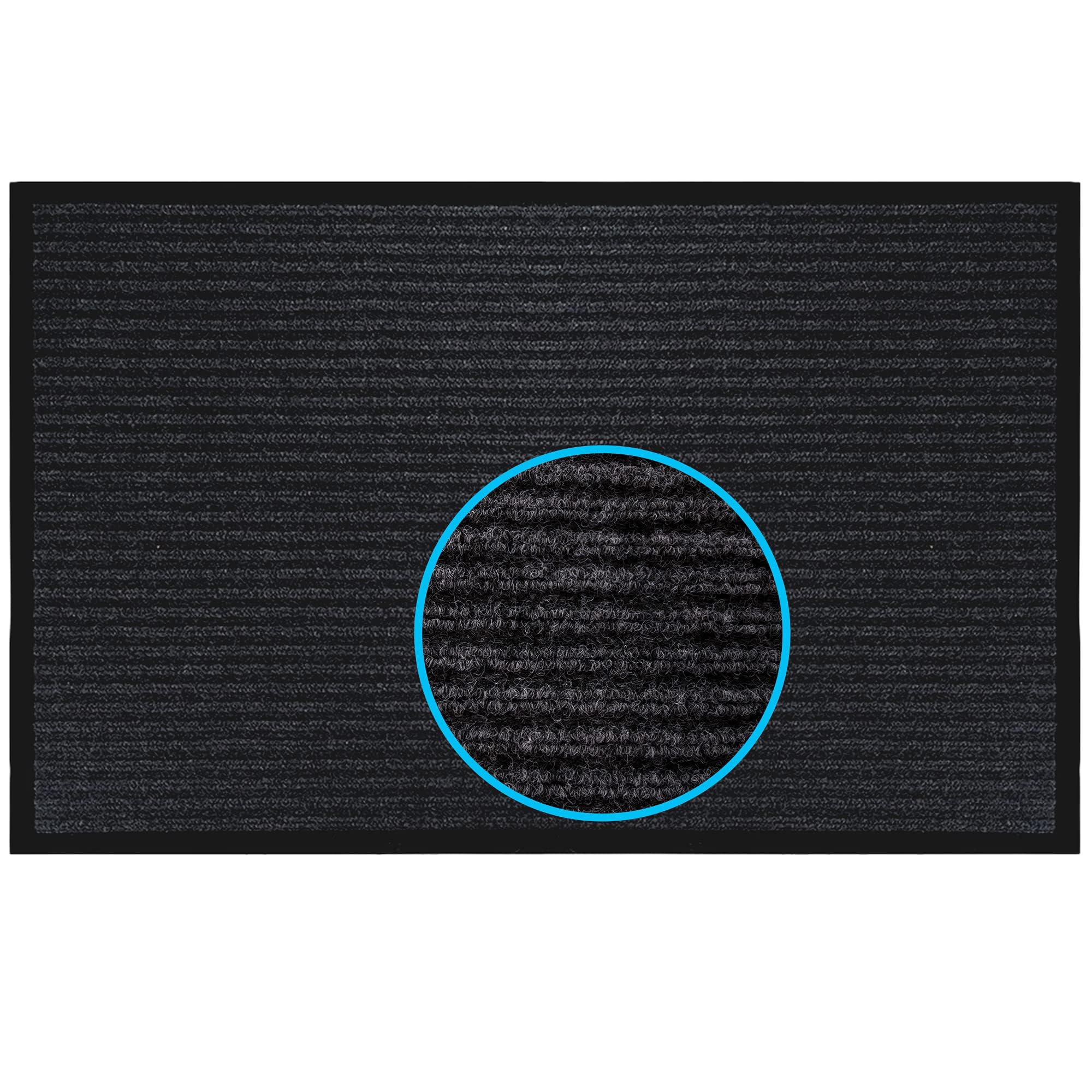 Luxurux Durable Rubber Door Mat, Heavy Duty Doormat, Indoor Outdoor, Easy Clean, Waterproof, Low-Profile Mats For Entry, Patio, Garage, High Traffic Entrance Ways (3 X 5 Feet, Black)